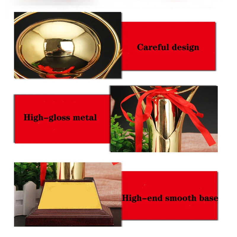 На заказ Золотой мяч чемпион лиги трофей Кубок Позолоченные ремесленные