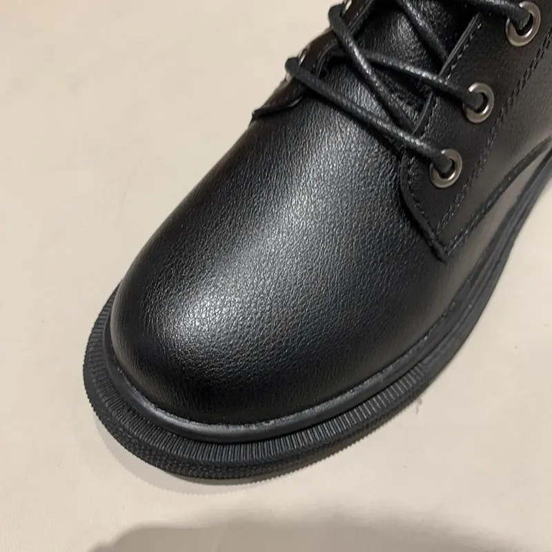 Женские ботинки новинка 2020 зимние мотоциклетные с пряжкой женские на низком