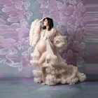 Соблазнительные тюлевые платья для беременных в несколько рядов, длинный халат, красивые расклешенные рукава, платья для беременных с оборками для фотосессии, детский душ