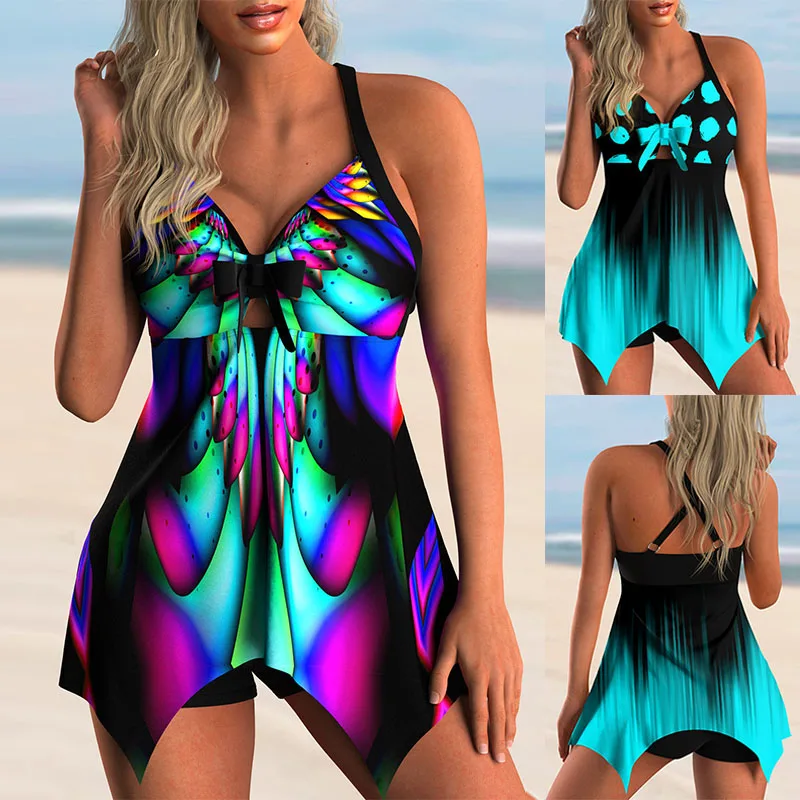 

Летний популярный купальник, дизайнерский купальник с асимметричными лямками, пляжная юбка