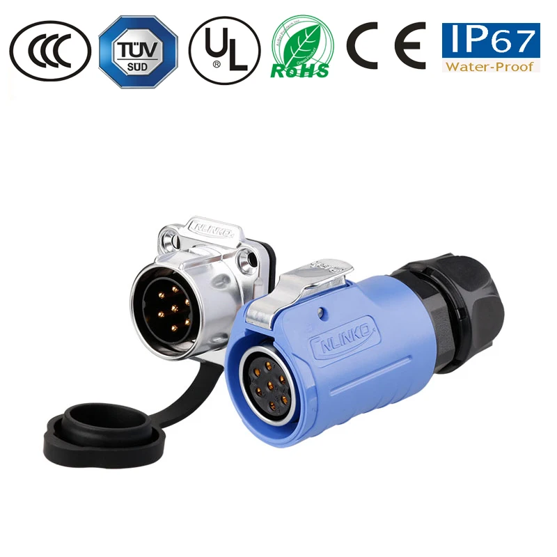 Водонепроницаемый разъем токопроводящий кабель открытый штекер гнездо M20 7 Pin led