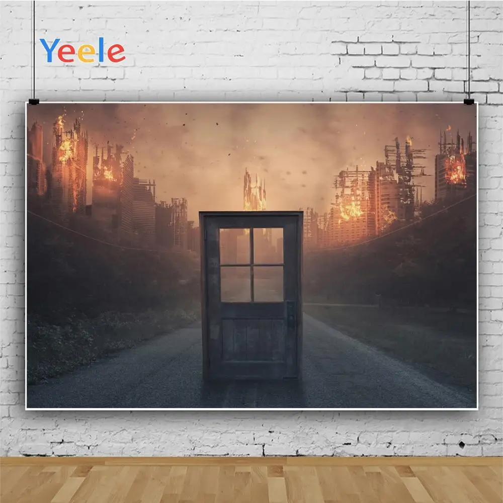 Дверь до конца Skyfall Fire Ruin Disaster фотосессия фотография фоны персонализированный