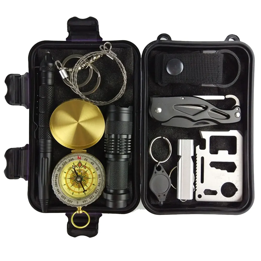 Туристический набор для выживания 10 в 1 многофункциональный аварийный оказания