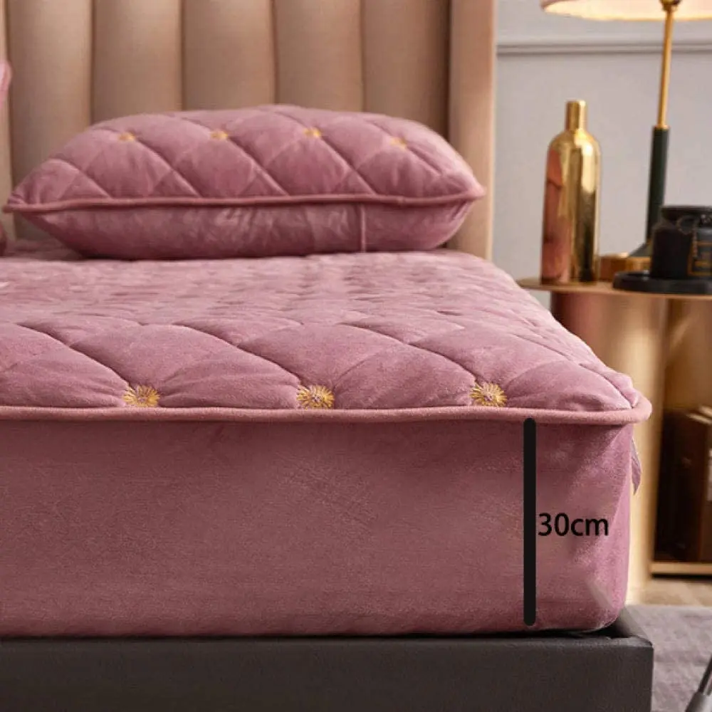 Натяжная простыня для кровати Теплый Бархатный Чехол защита от пыли с изящной