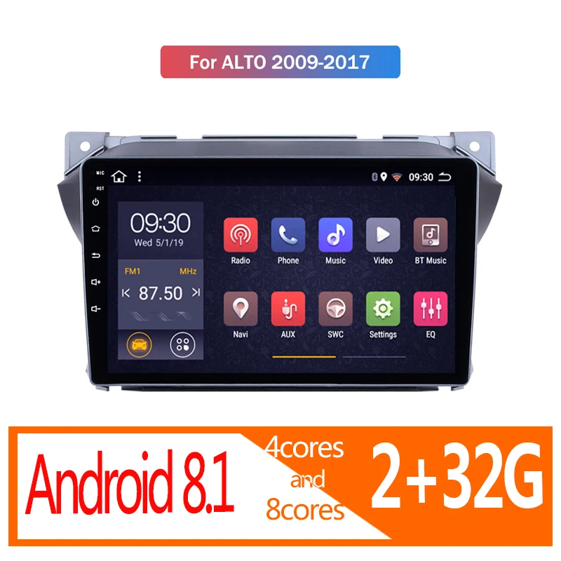 2G RAM 32G ROM 9 дюймов Android автомобильное радио для Suzuki alto Vitara Splash 2009 2010 2011 2014 2015 2016 2017