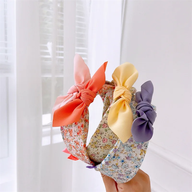 

New arrival Children Headbands Girl's candy color flower bow Hair bands Kids hair accessories