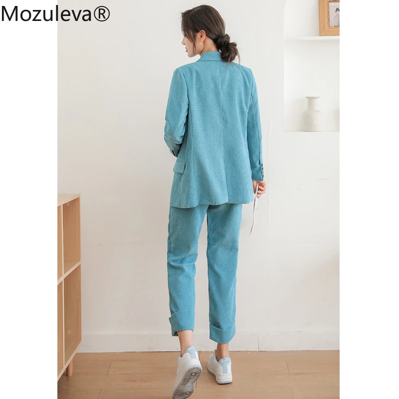 Женский вельветовый костюм-Блейзер брюки и | Женская одежда