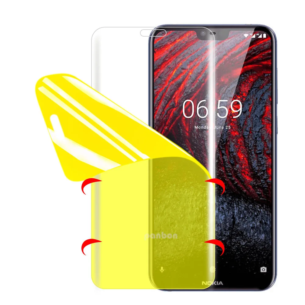

7D полный гидрогель защитный кожаный чехол для Nokia 3 6 7 2,1 3,1 5,1 6,1 7,1 8,1 X5 X6 7plus 8Sirocco Экран протектор (не стеклянные пленки)