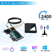 3000Mbps Dual Band 2.4Ghz/5Ghz 802.11AC/AX For Bluetooth5.1 Intel AX200 PCIe Wifi 6 Wireless Adapter Network Card for Desktop PC