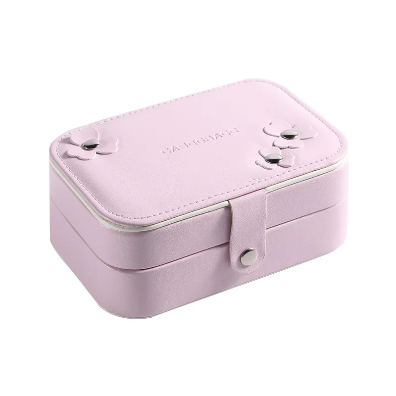 

candy color fashion women luxury jewelry box mini style leather Jewelry Storage Case for Home Travel girl gift 200807-44