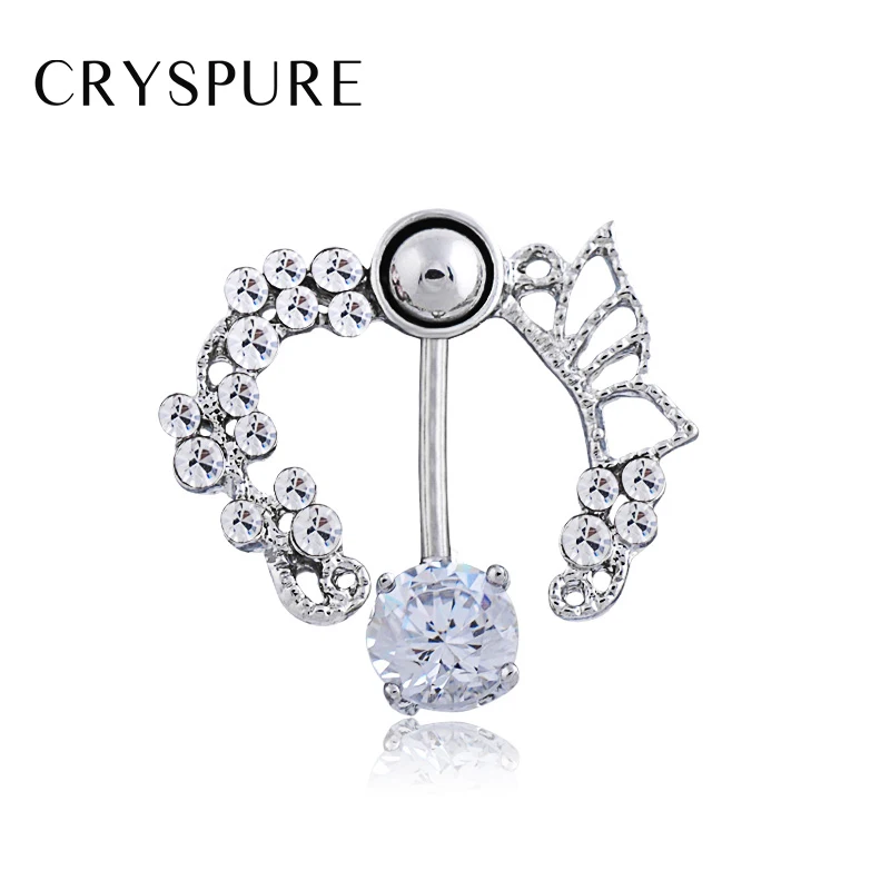 1 шт. женские круглые хрустальные украшения для пирсинга в виде цветка стразы на