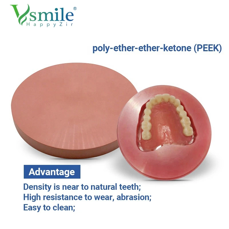 Dental materials PEEK Plastic disc dental implants For 98MM CADCAM Open System
