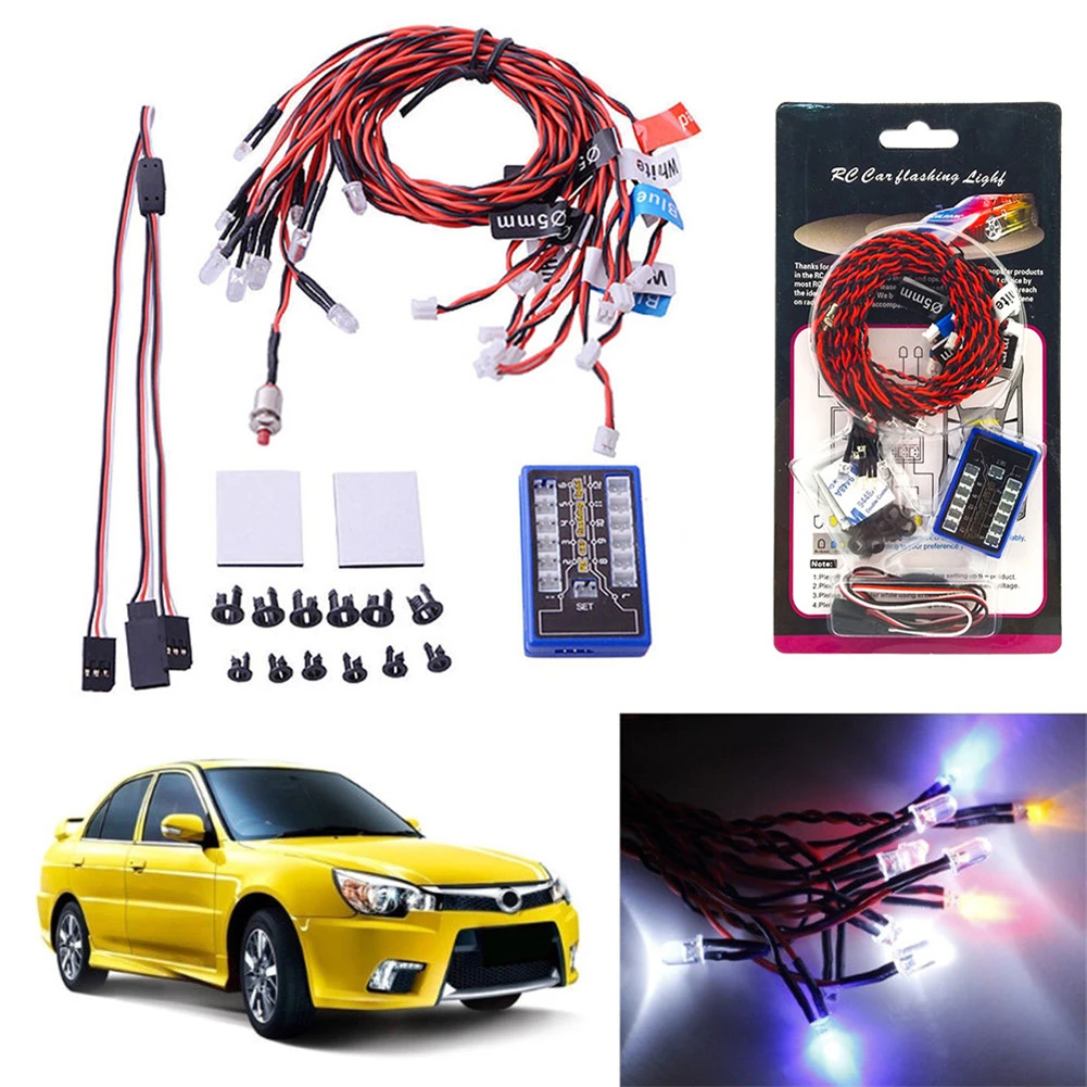 

RCTOYFUN 12 LED 4 цвета лампы для моделирования умная система вспышка Освещение DIY Запчасти для 1/10 RC автомобилей Мультикоптер вертолет