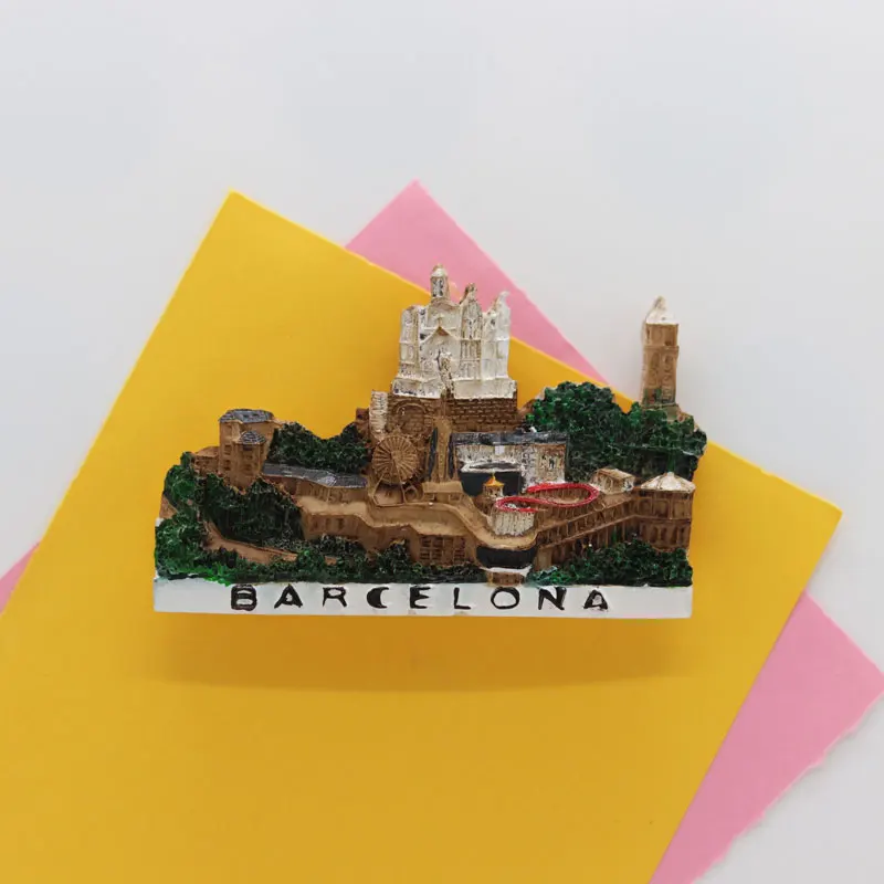 Магнит для холодильника Барселона сувенирное здание искусство ремесла резины стерео подарок кухня дом декор магнитная наклейка.