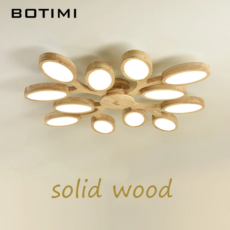 Светодиодный светильник из цельного дерева в форме современные деревянные