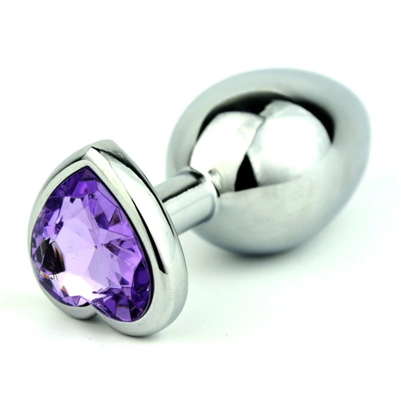 Анальная пробка 3 размера анальная из нержавеющей стали с кристаллами Анальный