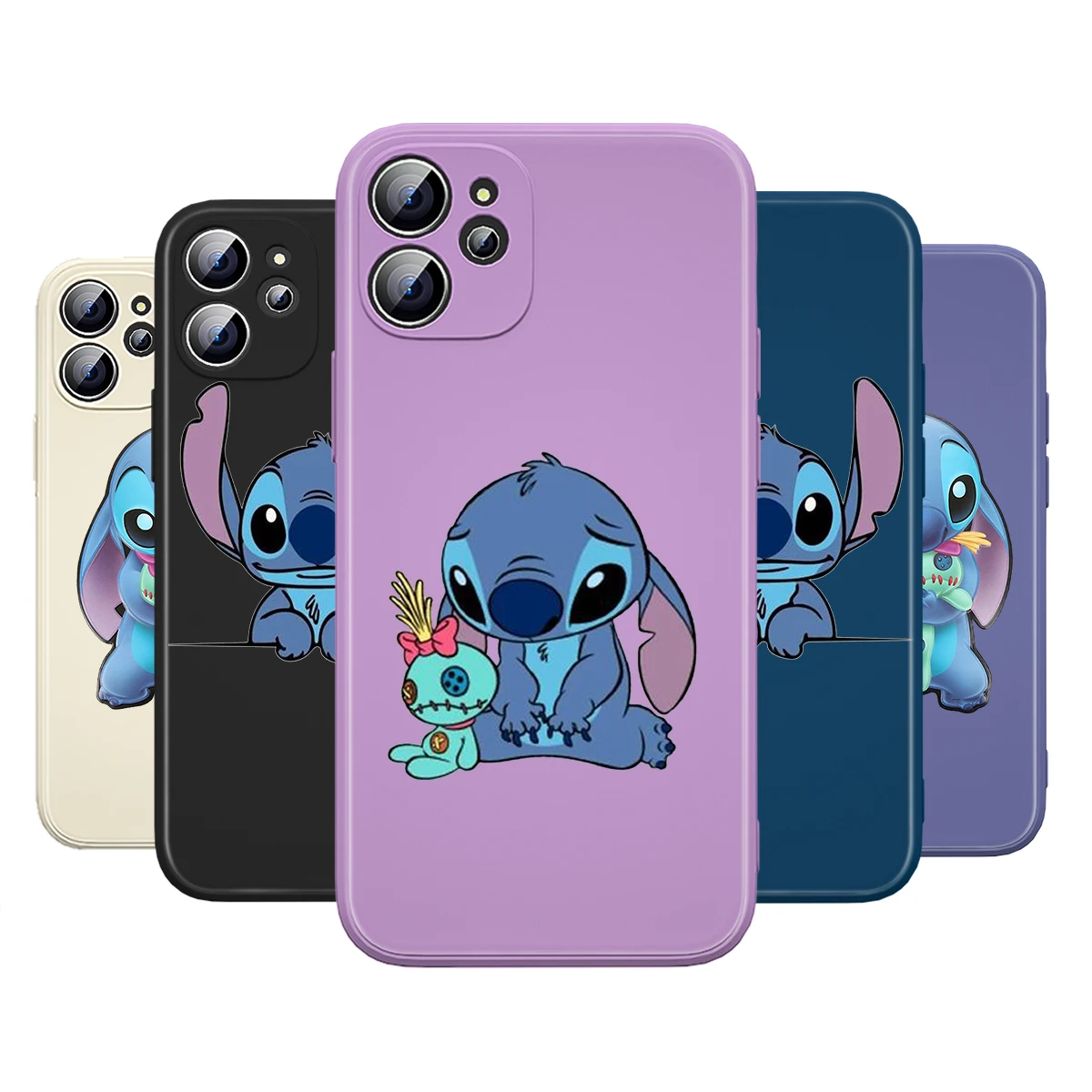 

Lilo Stitch Cartoon Liquid Silicone Soft Cover For Apple IPhone 13 12 Mini 11 Pro XS MAX XR X 8 7 6 SE Plus Phone Case