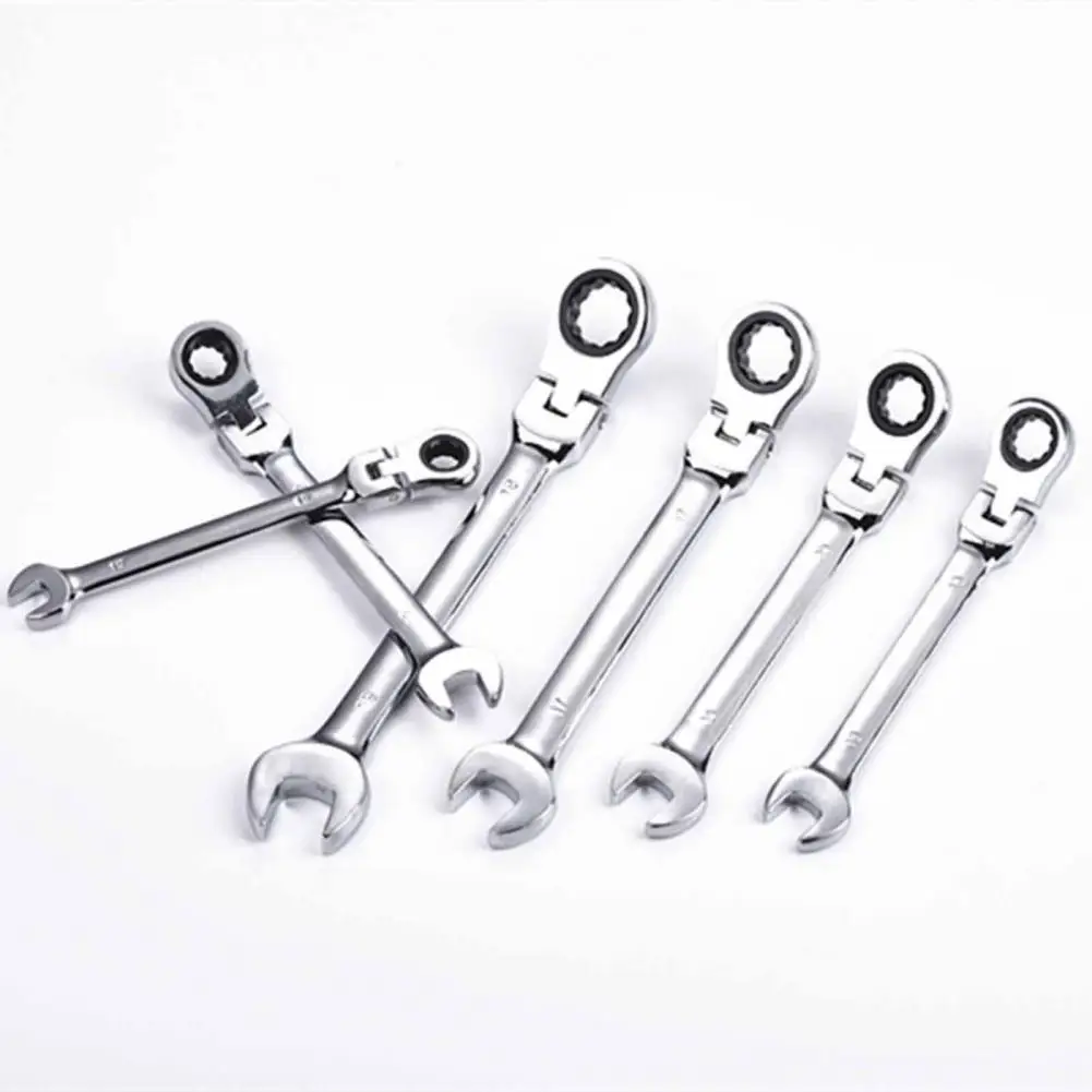 

8-19mm Wrench Compact Adjustable Head 180-degree Rotary Professional 72-tooth Ratchet Spanner for Vehicle Maintenance Tools