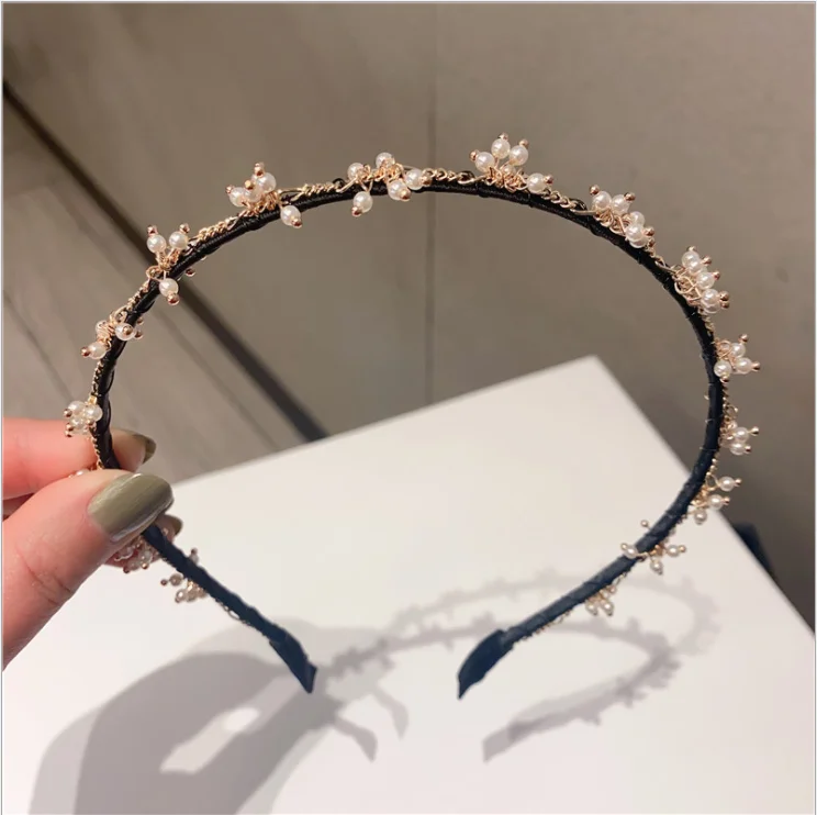 

Retro pearl hairbands female wild go out tassel pendant headbands fairy forest super fairy hair accessories