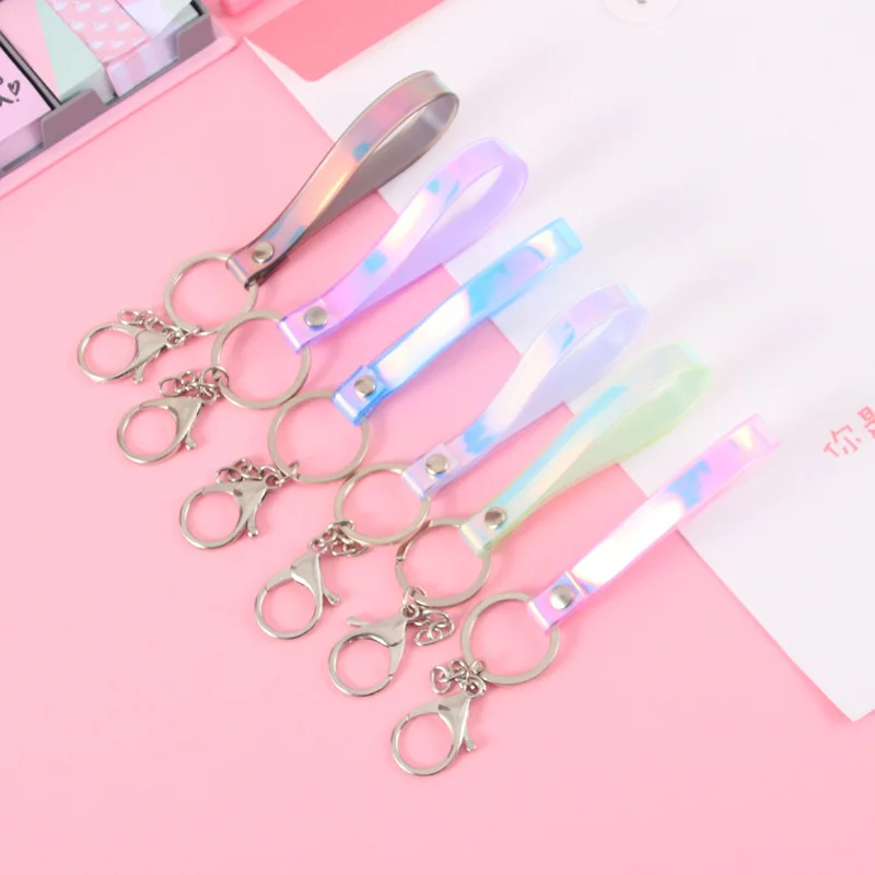 Творческий Dazzle автомобиля ПВХ брелок для ключей Лазерная мягкое резиновое