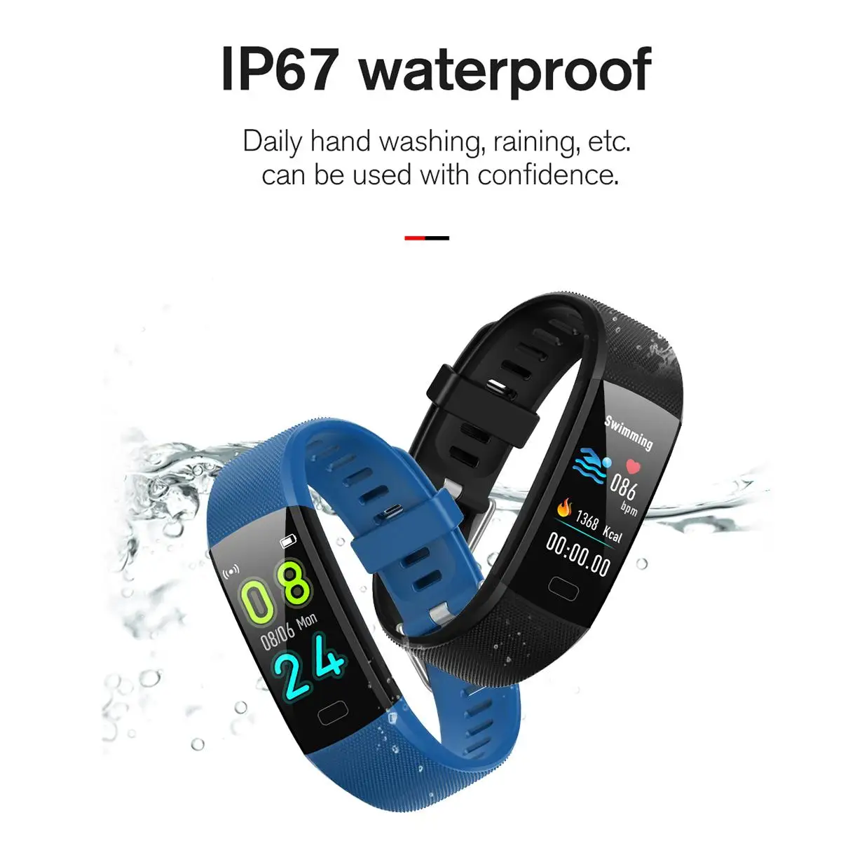 1 14 дюймов Смарт браслет шагомер пульсометр Монитор артериального давления