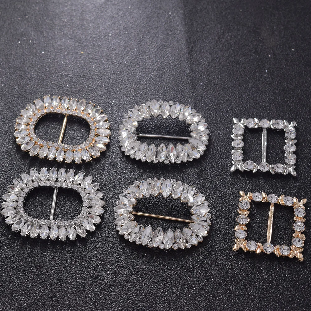 2 шт./лот женские пряжки из сплава для обуви лента с узлом ремня со стразами