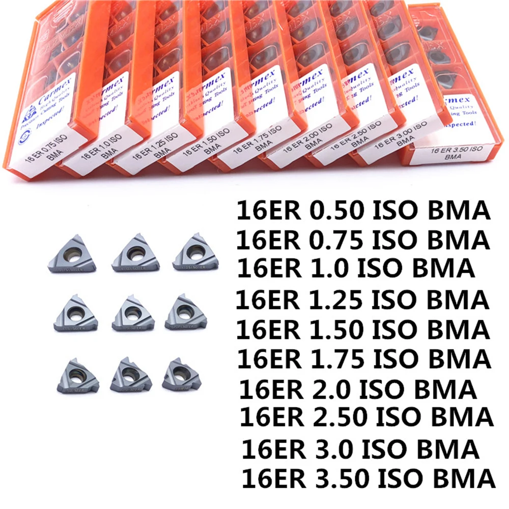

Оригинальный токарный станок с ЧПУ Carmex 16ER ISO 0,50 ISO 0,75 1,0 1,25 1,50 1,75 2,0 2,5 ISO BMA