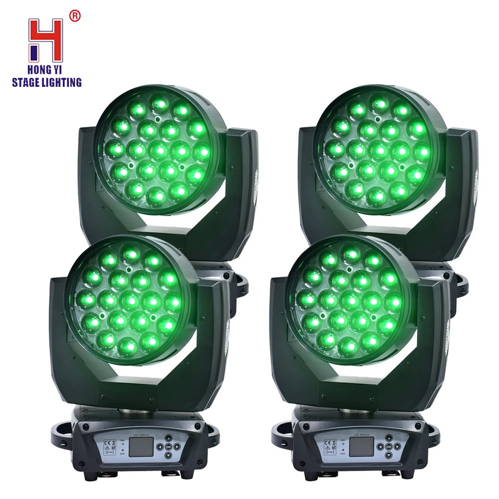 19x15 Вт Светодиодный луч движущаяся головка Света Zoom DMX512 движущийся головной свет профессиональный DJ сценический свет(4 шт./партия