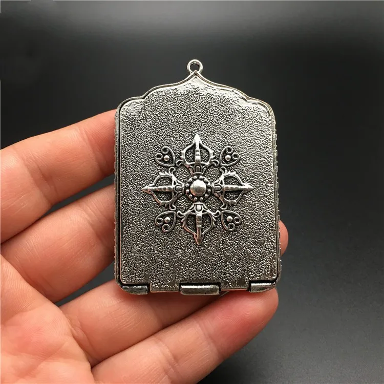 Древнее тибетское серебро инкрустированное черным золотом Thangka и фирменным