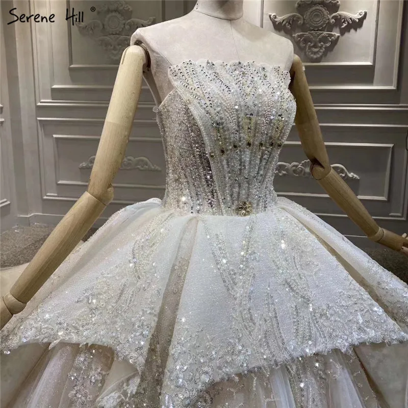 Ultimate Luxury Off Shoulder Sexy Wedding Dresses 2021 Dubai Champange Diamond Sequins Bridal Gowns HA2299 Custom Made | Свадьбы и