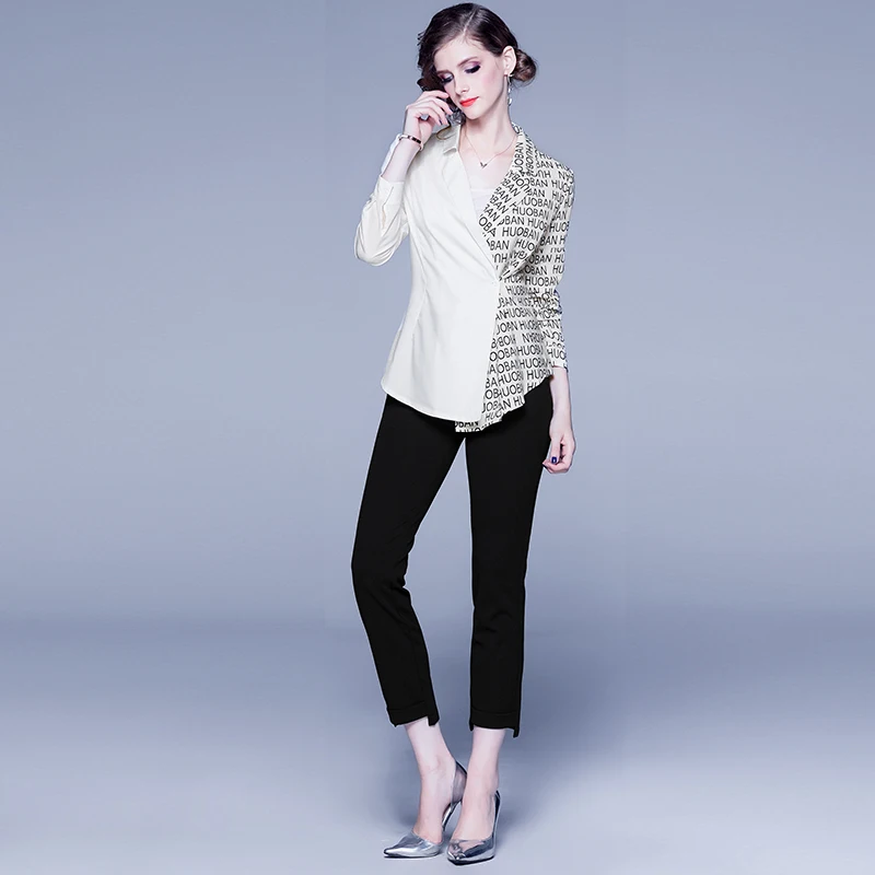 2020 Новая модная блузка с длинным рукавом и принтом женские топы повседневная