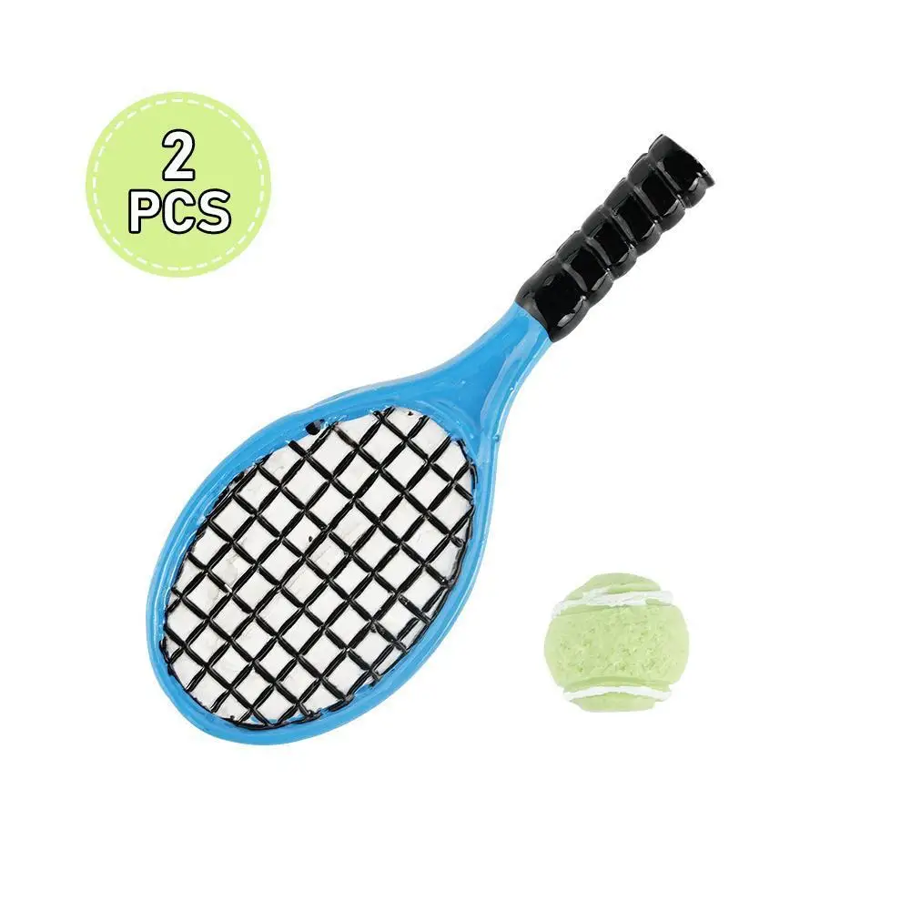 

Kawaii House Ornament Simulation Mini Tennis Racket Toy Decor Dollhouse Pretend Children Toy Dollhouse Model Accessories