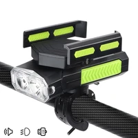4 in 1 bicycle light mobile phone holder with horn 2000mah power bank headlight powerful torch night riding bike cycling