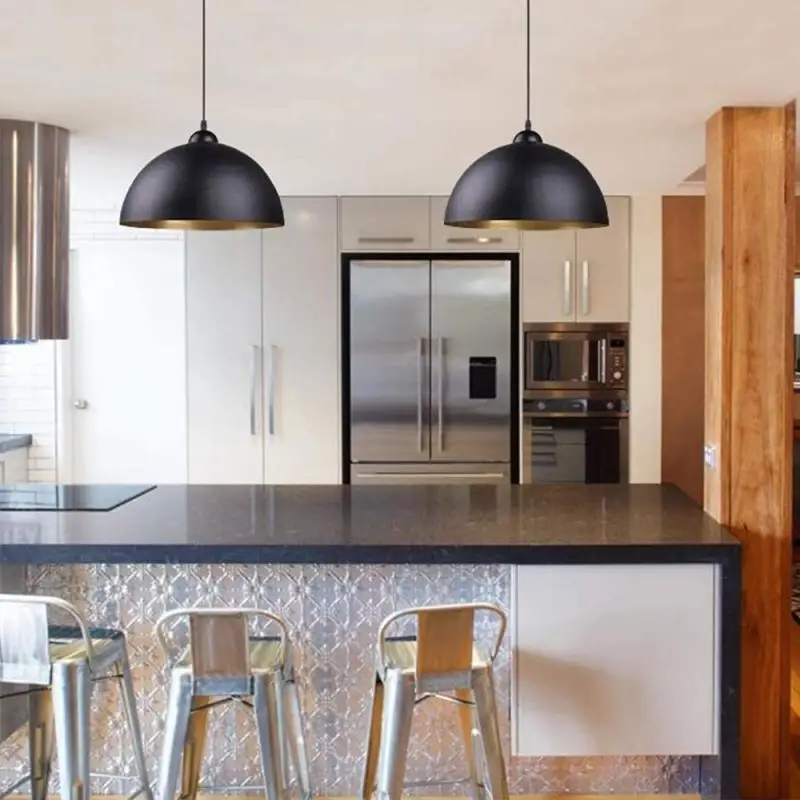 

2 pcs Modern Black E27 bulb Pendant light minimalist retro home deco Industrial Pendant lamp Restaurant Bar Hanging Lamp