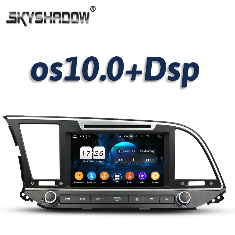 720P DSP для Hyundai Elantra 2016 Android 10 2 Гб ОЗУ 16 4 ядра Автомобильный мультимедийный DVD плеер