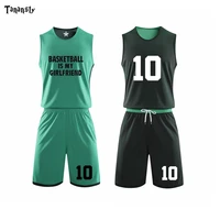 reversible basketball jerseys set double side uniforms sports clothes jerseys kids customized shirts with basketball shorts men