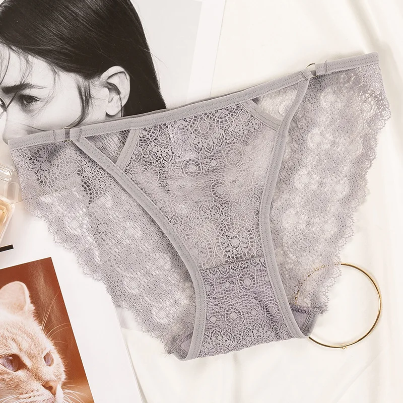 Высококачественное кружевное женское нижнее белье хлопковые трусы с