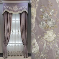 european luxury european french flannel embroidery high grade atmosphere curtain living room bedroom custom curtain