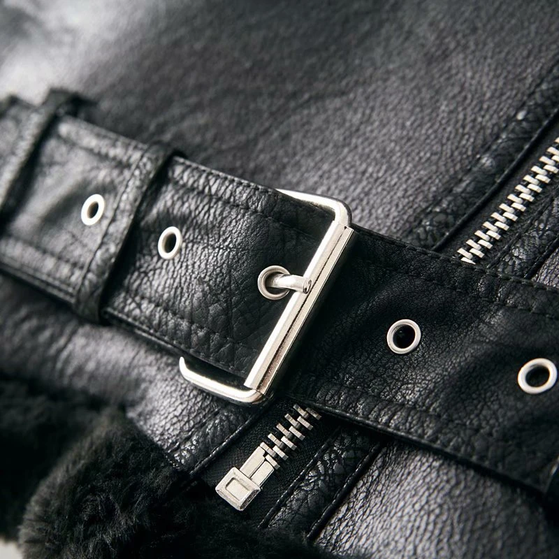 Женская зимняя мотоциклетная куртка STVY теплая бархатная бомбер с лацканами и