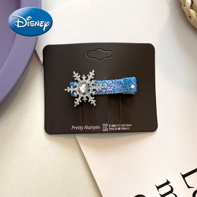 

Disney Original Cosplay Accessories Children's Hairpin Frozen2 Elsa Princess Bow Hairpin Anime Accessories Snowflake Headwear
