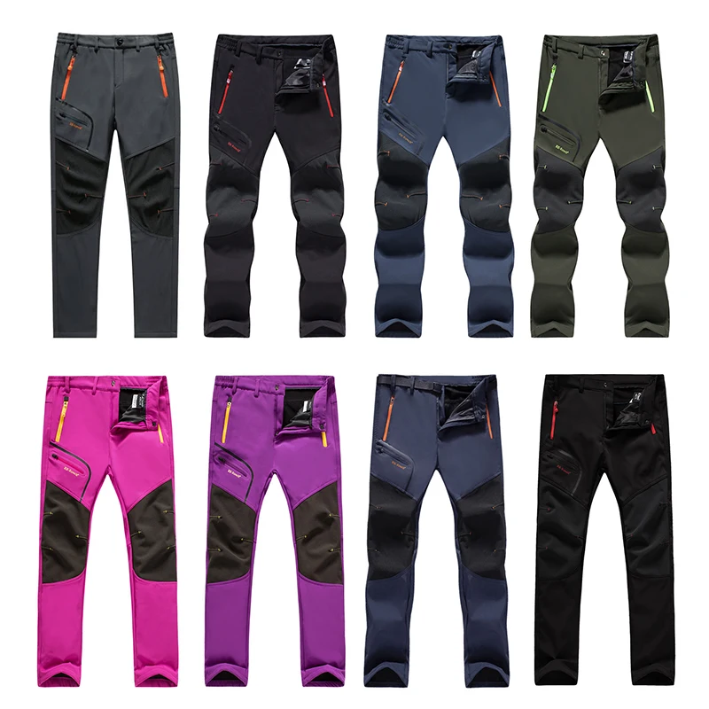 

Oversized Men Softshell Fleece Hiking Pants With Velvet Women Winter Trekking Fish Camp Climb Ski Warm Travel Outdoor Trousers