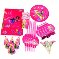 69pcs tinkerbell birthday party decorations tinker bell baby shower disposable plates napkins cups straws tablecloths party hats