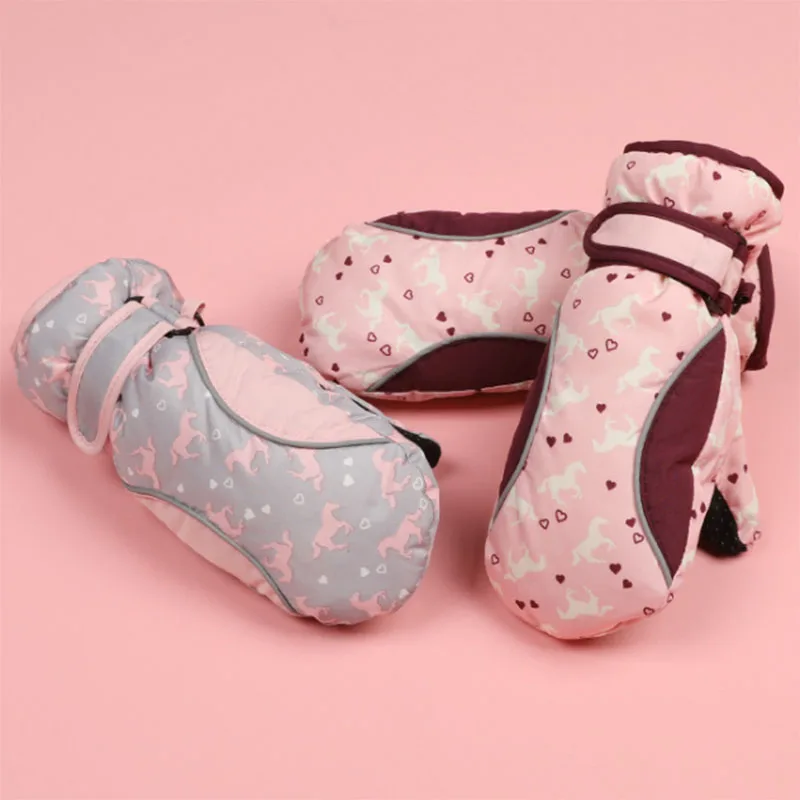 Новая распродажа 2 пары детских лыжных перчаток лыжные перчатки для девочек