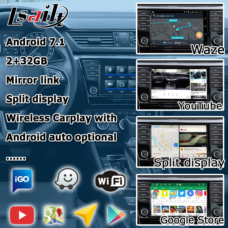 Lsailt Android/carplay интерфейсная коробка для Skoda Superb Octivia MQB MIB MIB2 система 6,5 8 9," видео интерфейсная коробка