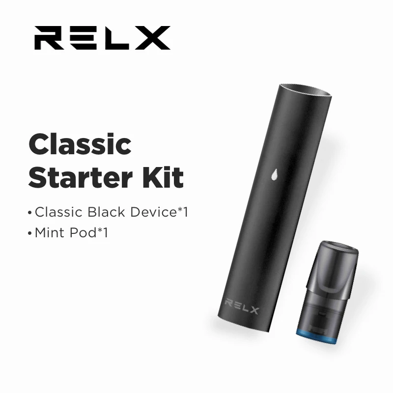 RELX электронная вейп вэйп сигарета классический стартовый набор черный
