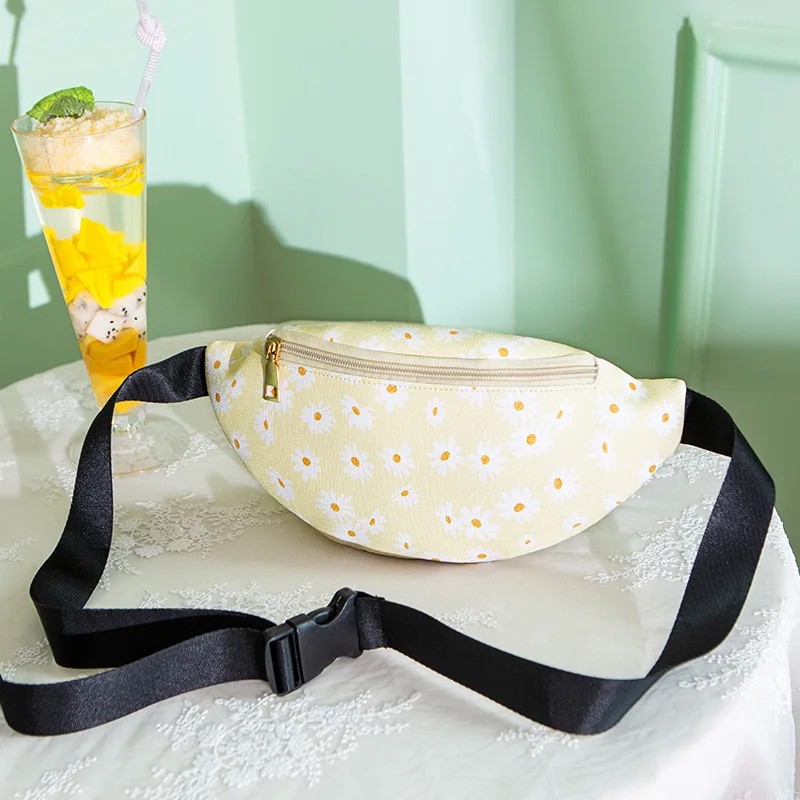 

2020 Summer and Autumn New Small Fresh Waist Bag Coin Purse Small Daisy Print Fashion Casual Mobile Phone Bag