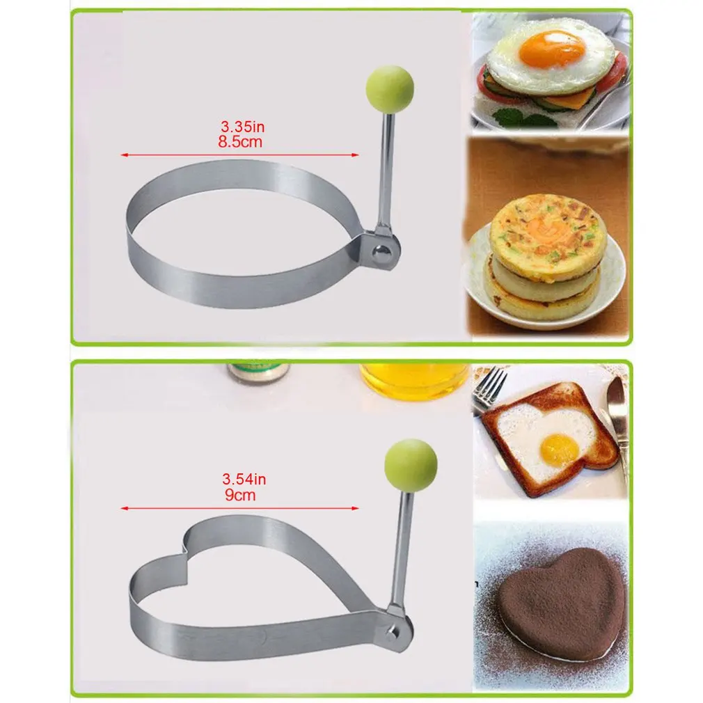 

5Pcs 430 Stainless Steel Omelette Fried Egg Mold Heart-Shaped Omelette Egg Mold Heart-Shaped Omelet Ring