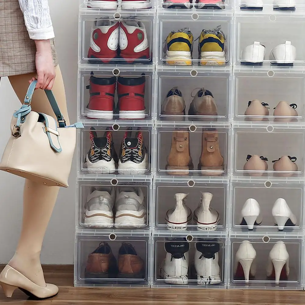 1 шт. большой размер домашняя складная коробка для хранения ящиков прозрачная