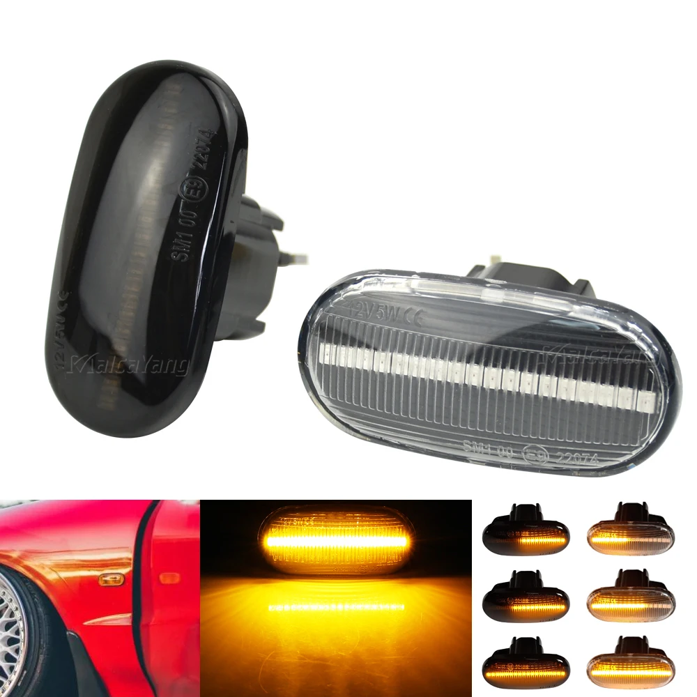 

2Pcs LED Dynamic Side Marker Turn Signal Light Indicator Blinker For Honda Accord Civic CRX Prelude S2000 Del Sol Fit Integra