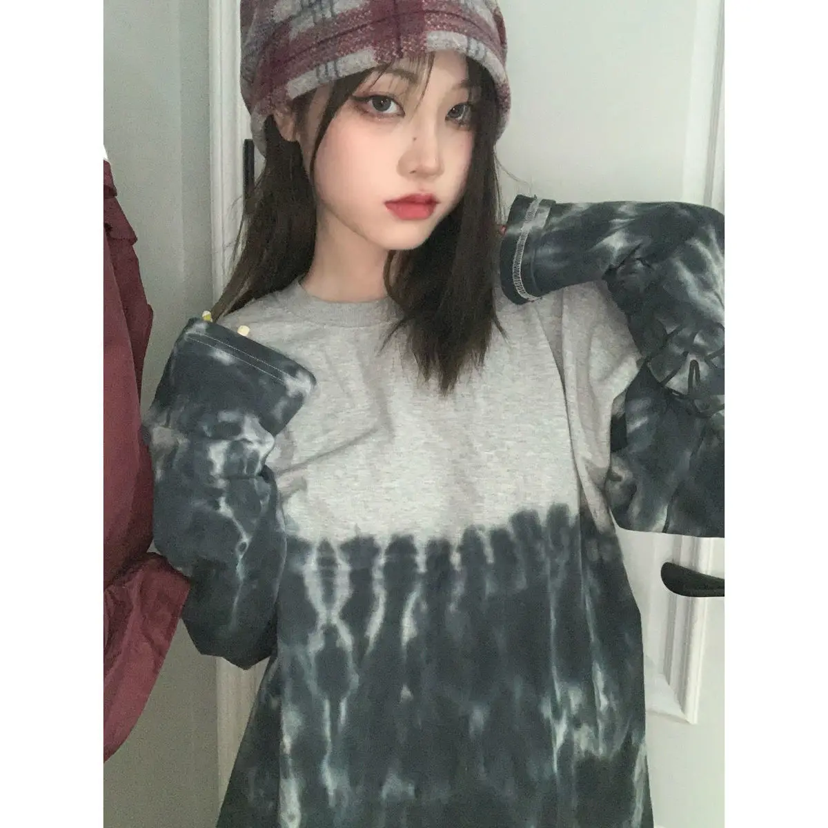 

Женский свитшот с длинным рукавом, розового или серого Вечерние